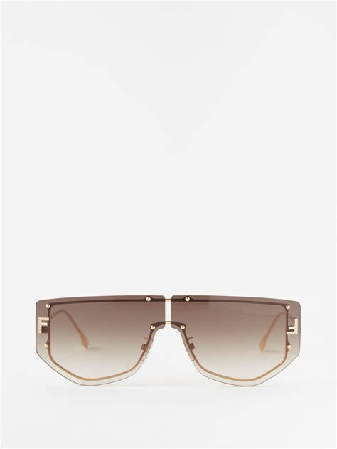 mens fendi sunglasses gold|fendi rimless sunglasses.